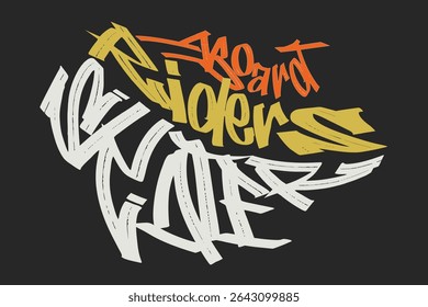 Skater art tees, graffity sloganTee art, t shirt graphics print vector illustration design, Skate board lettering, Urban typography hipster street art for graphic t- shirt.eps8