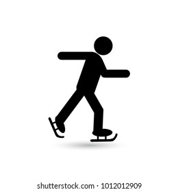 Skater black icon on white background. Vector illustration
