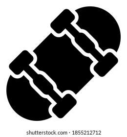 estilo de glifo de icono vectorial de tablero de patinaje para Web y Mobile.