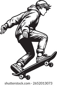 Skater Boy em ação - Urbano Esporte colorir Página