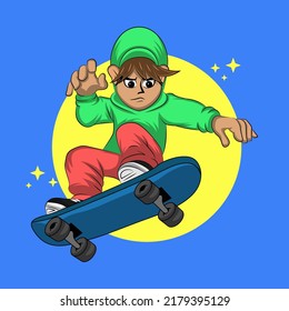 skater boy character vector illustration