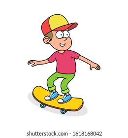 Skater boy character, vector retro cartoon illustration
