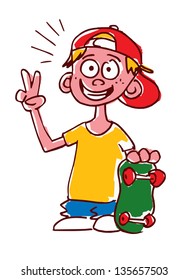 Skater boy illustration vector