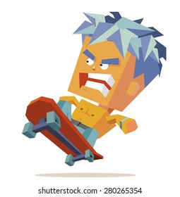 skater boy isolated.vector illustration