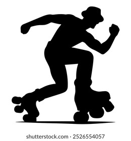 Skater boy riding wheels. roller skate vector.