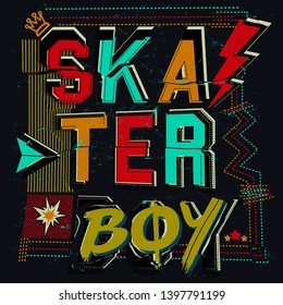 skater boy t shirt print graphic design