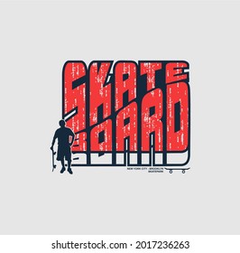 skater, Brooklyn, born to be free, typography graphic design, for t-shirt prints, vector illustration