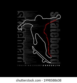  skater, Brooklyn, freestyle action, typography graphic design, for t-shirt prints,etc. vector illustration
