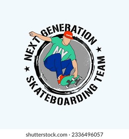 skater, brooklyn, next generation, typography graphic design, for t-shirt prints, vector illustration 