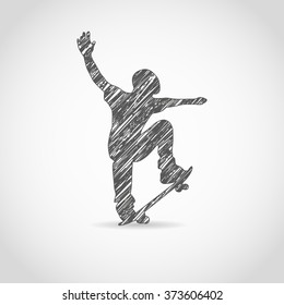 skater drawn for the logo