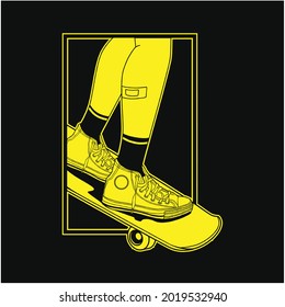 Skater Foot Vector Image Illustration 