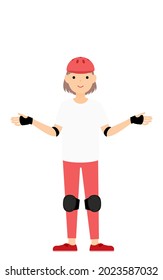 Skater Girl with arms outstretched