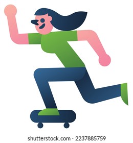 Skater girl design element for website, application, printing, document, poster design, etc.