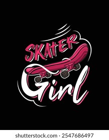 
Skater Girl winter sports skateboardign t-shirt design