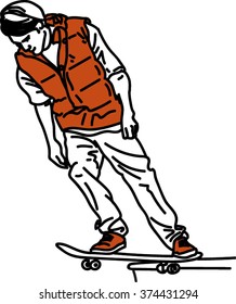 Skater Guy On Skate Board.