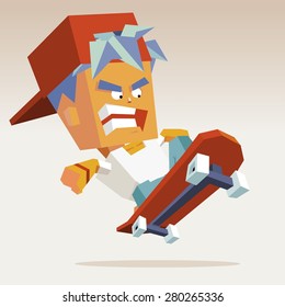 skater hat action.vector illustration