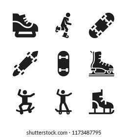 skater icon. 9 skater vector icons set. ice skate and skateboard icons for web and design about skater theme
