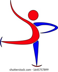 skater image isolated. logo design. color picture