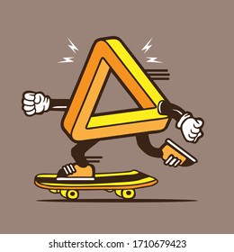Skater Impossible Triangle Skateboarding Character Design
