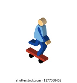 Skater isometric left top view 3D icon