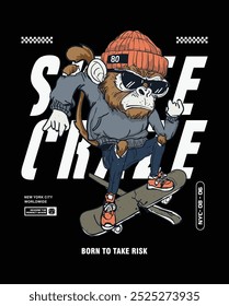 SKATER MONKEY GRAPHICS FOR TEE