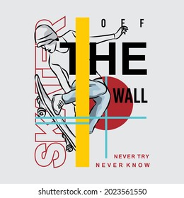 Skater, Off The Wall With skateboarder silhouette illustration 