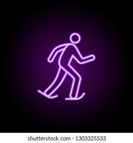 skater outline icon. Elements of Sport in neon style icons. Simple icon for websites, web design, mobile app, info graphics
