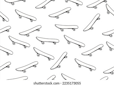 skater pattern vector hand drawn design seamless repeating pattern 