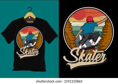 Skater Retro Vintage T Shirt Design