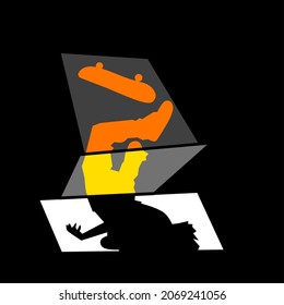 skater silhouette, modern and elegant concept skater vector.