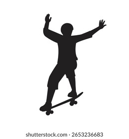 skater silhoutte vector art design illustration  