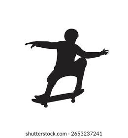 skater silhoutte vector art design_
