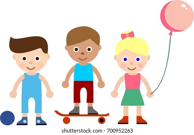 skater, skateboard, ball, soccer, balloon, kids, boy, girl, logo, sign, symbol, flat logo