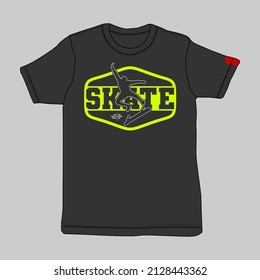 skater and skateboard vector design for t shirt
