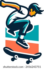 Skater, Skateboarding, Logo, Icon, Design, illustration