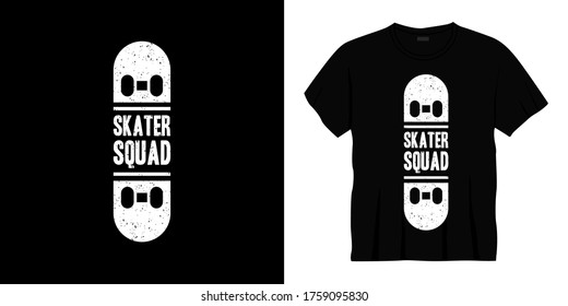 skater squad typography t-shirt design
