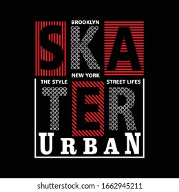 skater urban typography, vector illustration