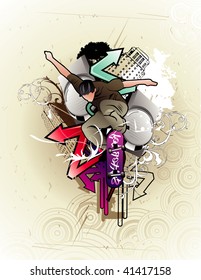 skater urban vector illustration