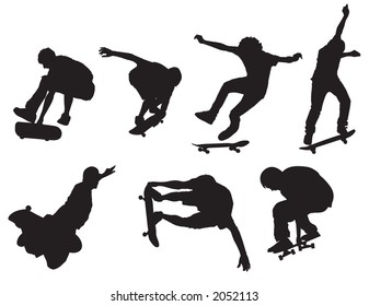 Vektorillustrationen für Skater, die auf Wunsch angepasst werden können