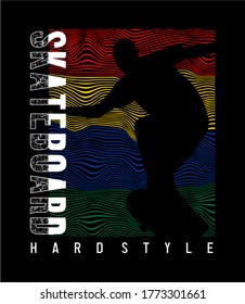 skaterboard design for print t shirt 
