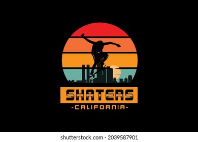 Skaters california,t-shirt merchandise silhouette mockup typography [Converted]