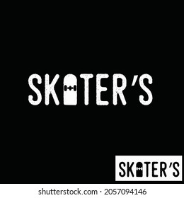 skater's initials concept vector,Handmade skateboard related typography letters