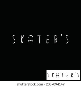 skater's initials concept vector,Handmade skateboard related typography letters