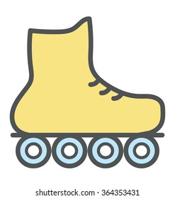 Skates Bold Icon Illustration