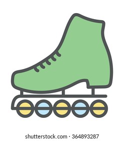 Skates Bold Icon Illustration 