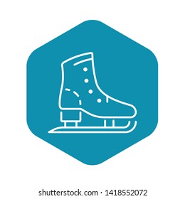 Skates boot icon. Outline skates boot vector icon for web design isolated on white background