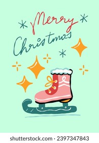 Skates christmas theme  vector image 