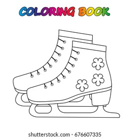  SKATES  - coloring book. Game for kids.  Vector cartoon  illustration.