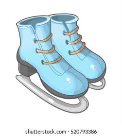 skates curly cartoon vector illustration