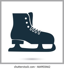 Skates for figure skating icon on the background